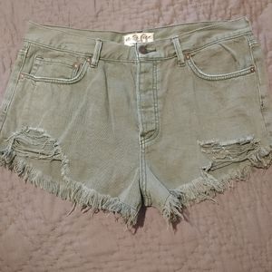 We the Free Green Jean Shorts size 30